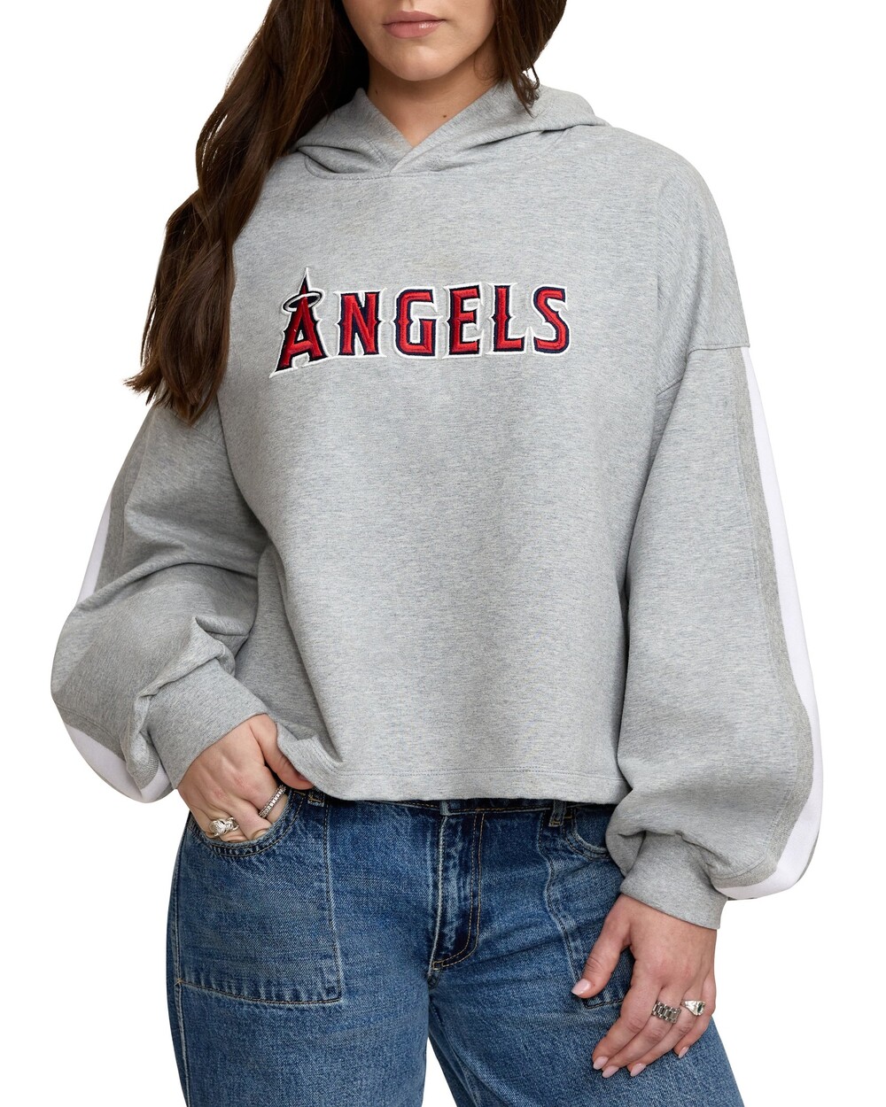 New Era Los Angeles Angels Gray Logo Select Women's Hoodie - Size XXL